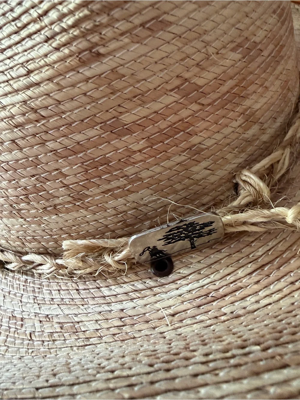 Alamo Unisex Natural Straw Western Cowboy Hat with Branded Inner Band Size Small